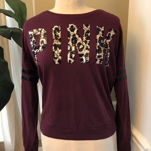 PINK Long Sleeved Top with Sequins